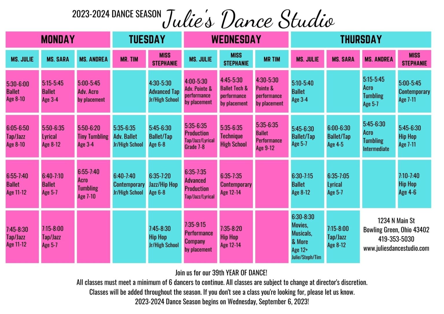 JDS Classes Julie's Dance Studio